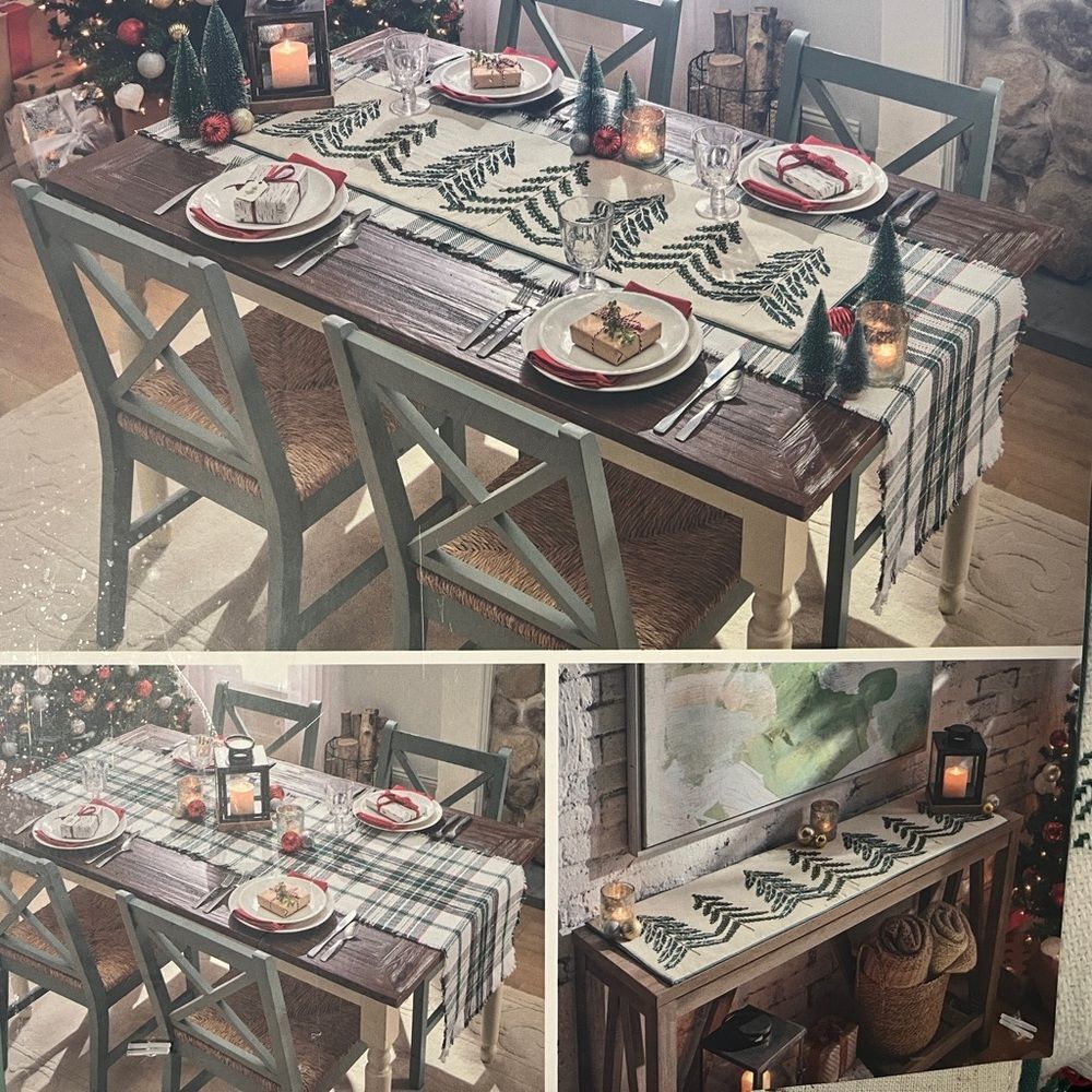 Rachel Ashwell "The Farmhouse" Set of 2 Table Runner Christmas